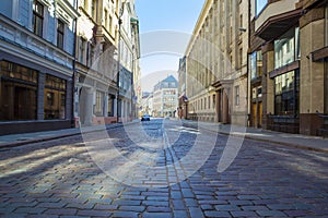 Deserted city street. Europe