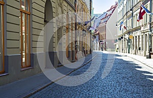 Deserted city street. Europe