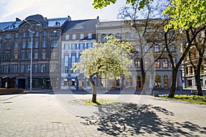 Deserted city street. Europe