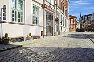 Deserted city street. Europe