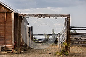 Deserted Corral In Western Scene