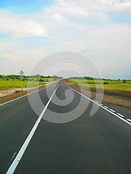 Deserted highway in a countryside