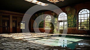 Exploring Urban Culture: Photorealistic Rendering Of Ruins With A Pool photo