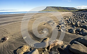 Deserted Icelandic beach photo