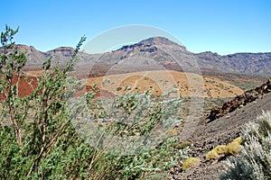 Deserted landscape of teide national park on tener photo