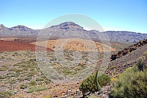 Deserted landscape of teide national park on tener photo