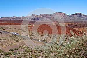 Deserted landscape of teide national park on tener photo