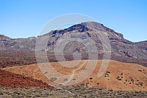 Deserted landscape of teide national park on tener photo