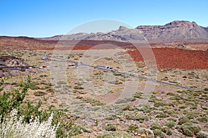 Deserted landscape of teide national park on tener photo