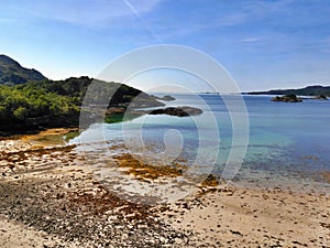 Deserted, natural beach on Barra Island, Outer Hebrides, Scotland