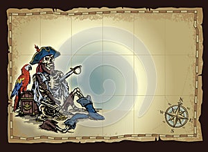 Deserted Pirate Skeleton Map