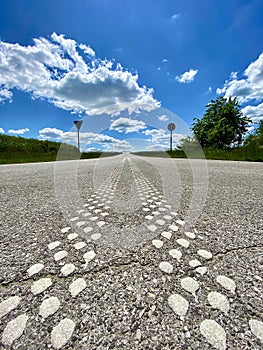 An empty road somewhere outside the city