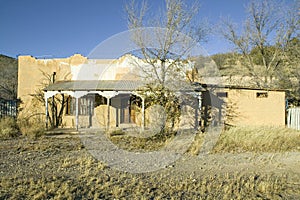 Deserted southwestern house on Mescalero Apache Indian Reservation near Ruidoso and Alto, New Mexico