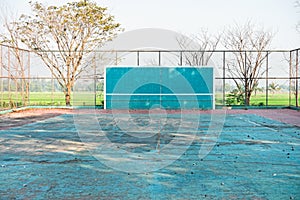 A deserted tennis court