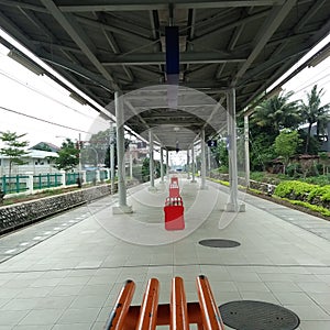 deserted train station