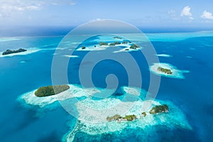 Deserted tropical paradise islands from above, Pal