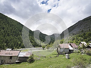 Deserted village along the road to col de la bonette in french alpes maritimes