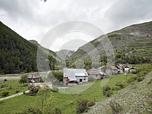 Deserted village along the road to col de la bonette in french alpes maritimes