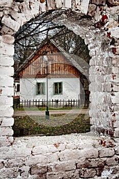 Deserted village house and ruins