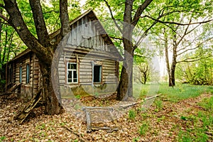 Deserted Wooden Country Blockhouse Abandoned After Nuclear Conta