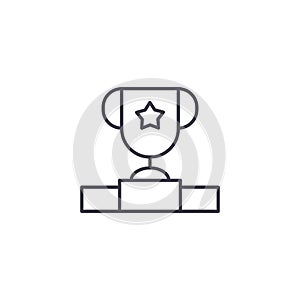 Deserved award linear icon concept. Deserved award line vector sign, symbol, illustration.