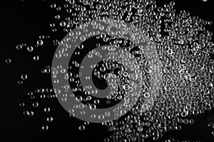 Desiccant Silica Gel Adsorbent Crystals on Black Background, Desiccant Polymer Balls