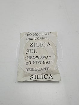 Desiccant silica gel pack in white pack