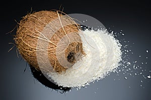 Desiccated coconut and whole coconut