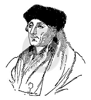 Desiderius Erasmus, vintage illustration