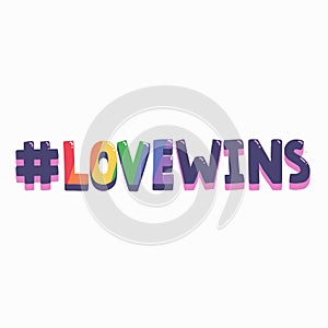Lovewins text in the color
