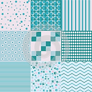 Design 8 Chic different vector patterns. Texture can be used for printing on fabric and paper or scrap booking. EPS