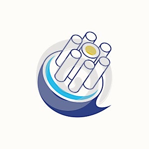 Simple and unique fiber optic cable on circle 3D shape creative premium image graphic icon logo photo