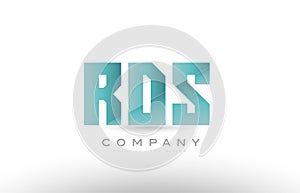rds r d s alphabet three 3 letter green logo icon design photo