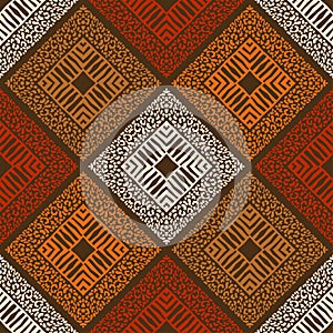 Design with animal coloring pages. Ethnic boho ornament. Seamless background. Tribal motif. photo