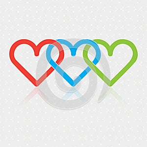 Design associated three Hearts photo