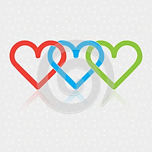 Design associated three Hearts