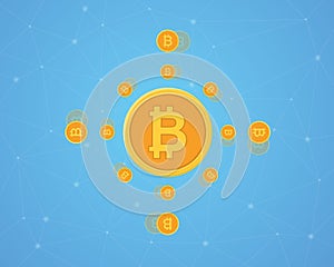 Design background bitcoin style collection