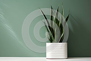 Design background interior home white green nature sansevieria interior plant flower pot leaves