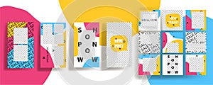 Design backgrounds for social media banner. Set of instagram stories and post frame templates.