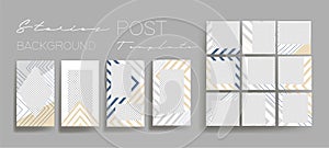 Design backgrounds for social media banner.Set of instagram stories and post frame templates.Vector cover.