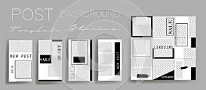 Design backgrounds for social media banner.Set of instagram stories and post frame templates.Vector cover.