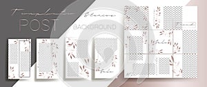 Design backgrounds for social media banner. Set of instagram stories and post frame templates.Vector cover.