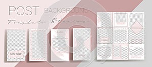 Design backgrounds for social media banner.Set of instagram stories and post frame templates.Vector cover. photo