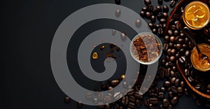 Design of a banner that marries the rich essence of medium-dark roast coffee with the sweetness of honey photo