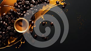 Design of a banner that marries the rich essence of medium-dark roast coffee with the sweetness of honey photo