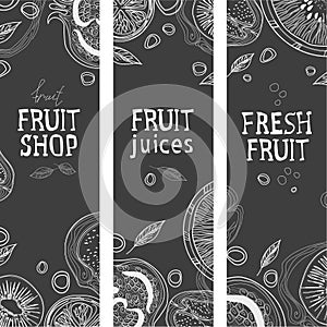 The design of the banner menu of fresh juices and smoothies