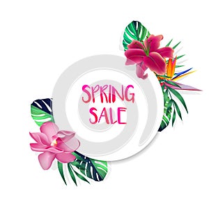 Design banner with Spring Sale logo.