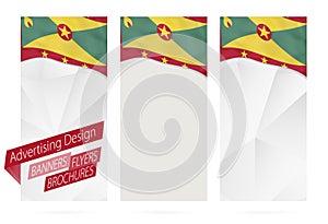 Design of banners, flyers, brochures with flag of Grenada