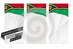 Design of banners, flyers, brochures with flag of Vanuatu