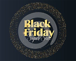 Design Black Friday day 29 November Holiday abstract Vector Gold photo